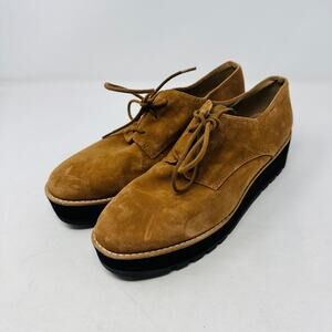 Eileen Fisher Women’s Suede Oxford Shoes Size 8 Brown Platform Comfort Shoes 8
